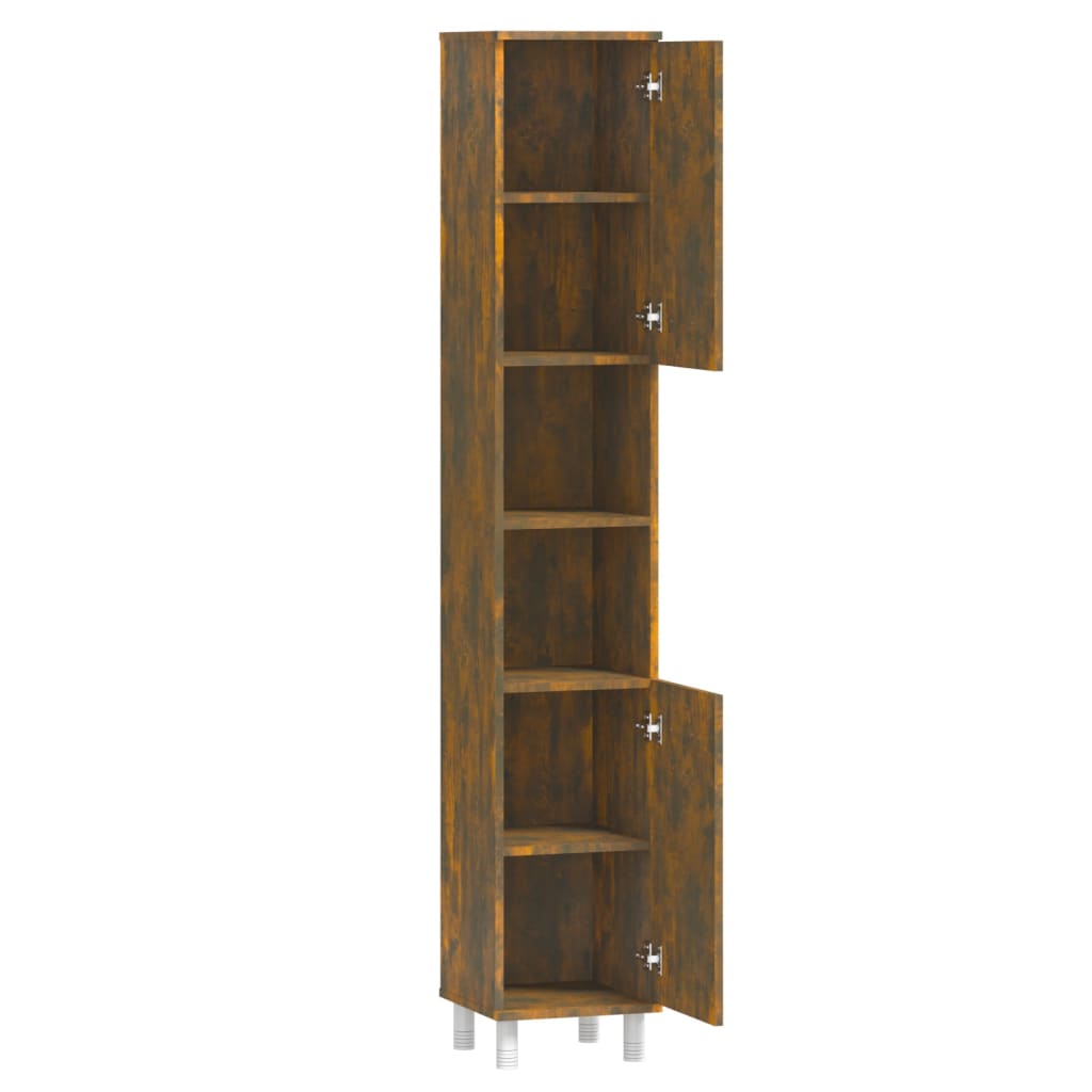 WC cabinet 30x30x179 cm smoked oak wood-based