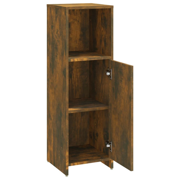 Bathroom cabinet 30x30x95 cm smoked oak wood