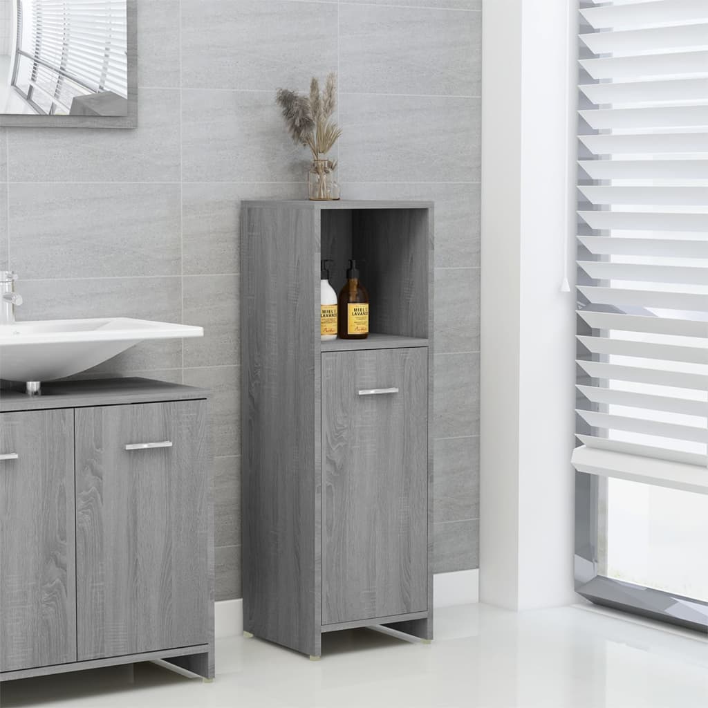 WC cabinet 30x30x95 cm made of sonoma gray wood