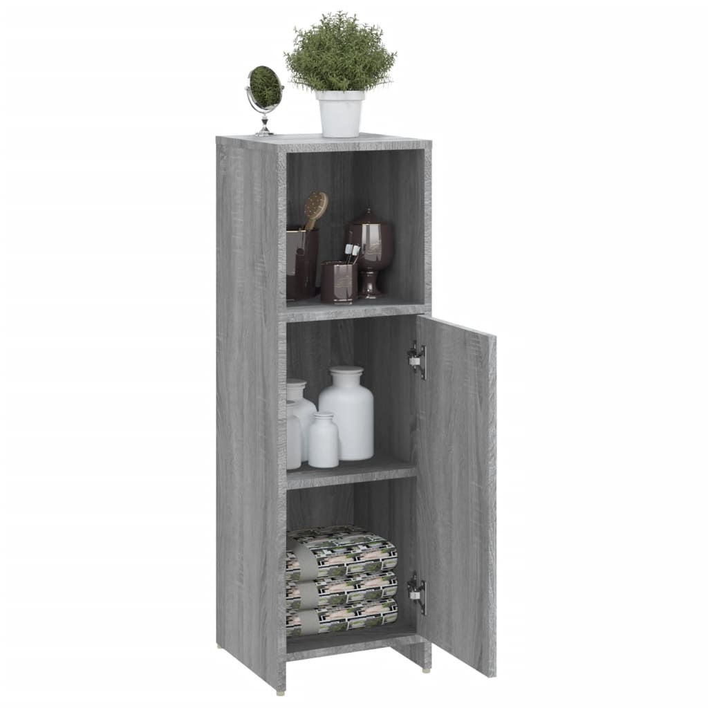 WC cabinet 30x30x95 cm made of sonoma gray wood