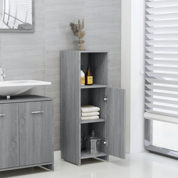 Mueble WC 30x30x95 cm fabricado en madera gris sonoma