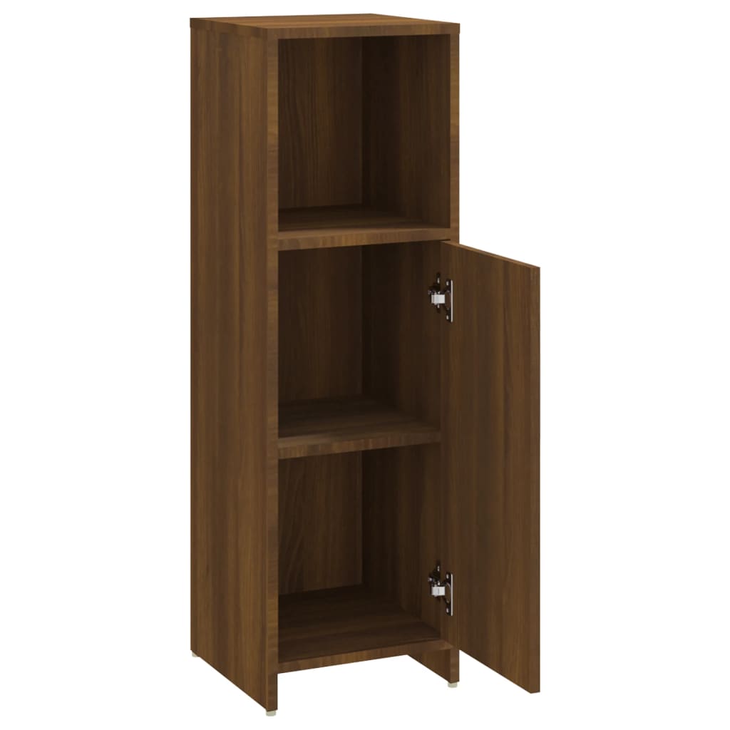 WC cabinet 30x30x95 cm made of brown oak wood