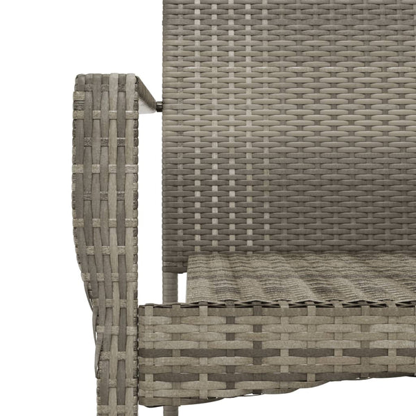 Garden chairs with cushions 2 pcs gray PE rattan