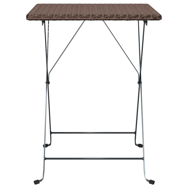 Mesa de bistrô dobrável 55x54x71 cm vime PE castanho