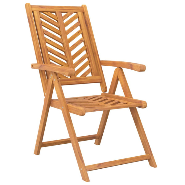 Cadeiras de jardim reclináveis 3 pcs madeira de acácia maciça