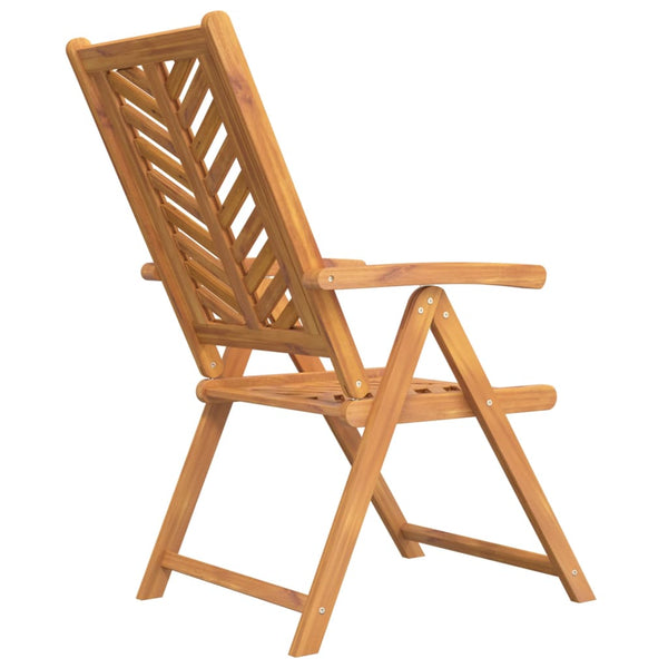 Cadeiras de jardim reclináveis 3 pcs madeira de acácia maciça