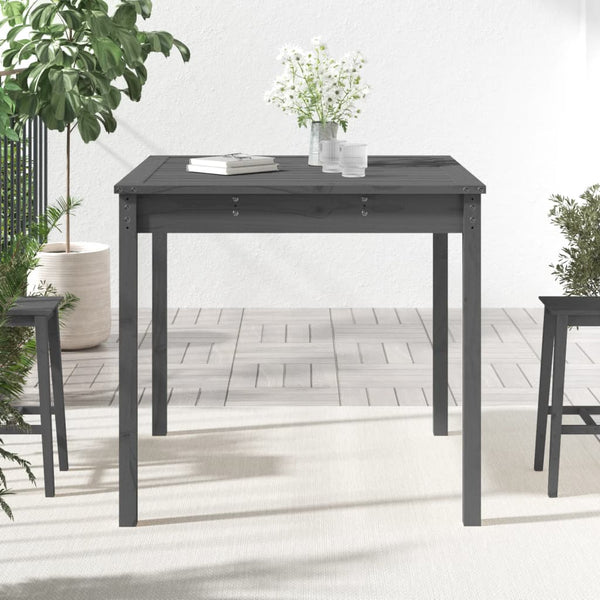 Garden table 82.5x82.5x76 cm solid pine wood gray