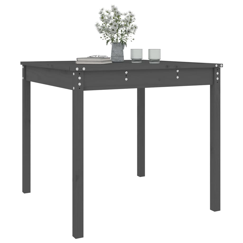 Garden table 82.5x82.5x76 cm solid pine wood gray