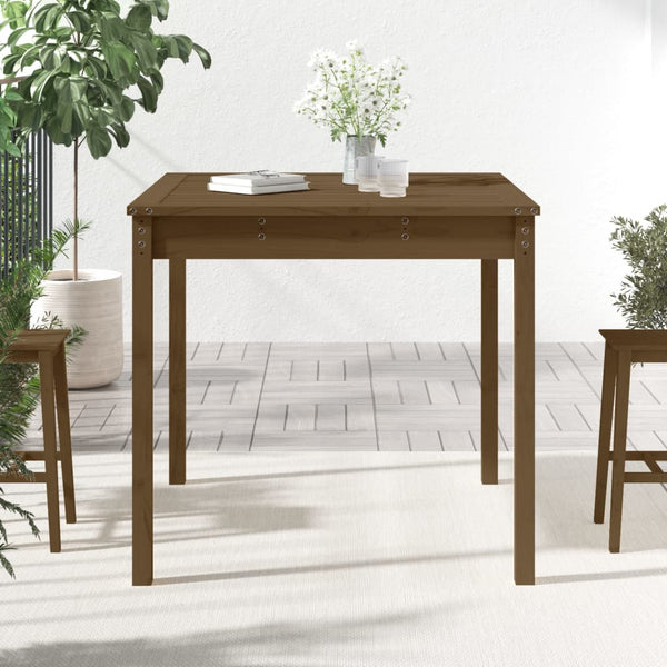 Mesa de jardín 82,5x82,5x76cm madera maciza de pino marrón miel