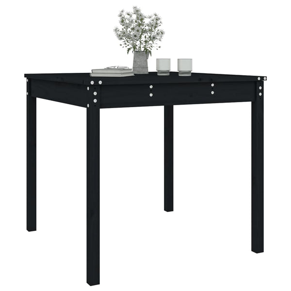 Garden table 82.5x82.5x76 cm solid pine wood black