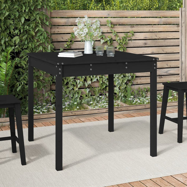 Garden table 82.5x82.5x76 cm solid pine wood black