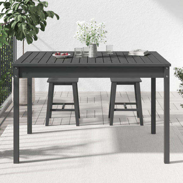 Mesa de jardín 121x82,5x76 cm madera maciza de pino gris