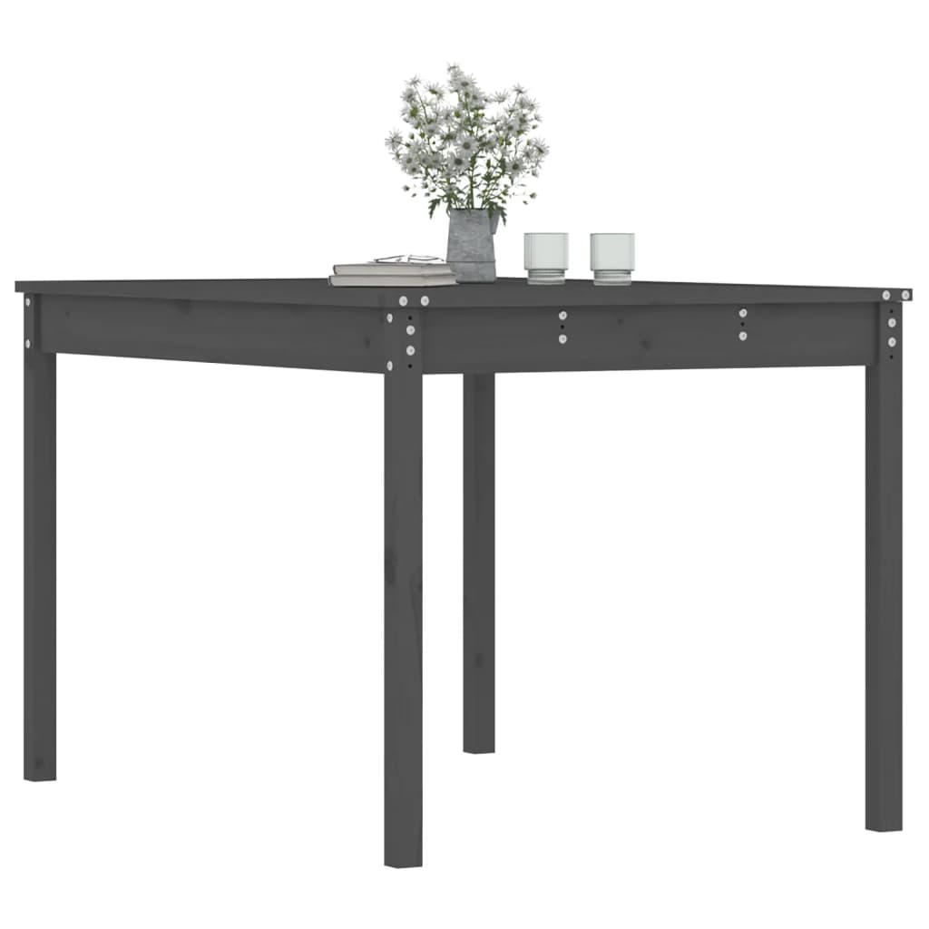 Garden table 121x82.5x76 cm solid pine wood gray