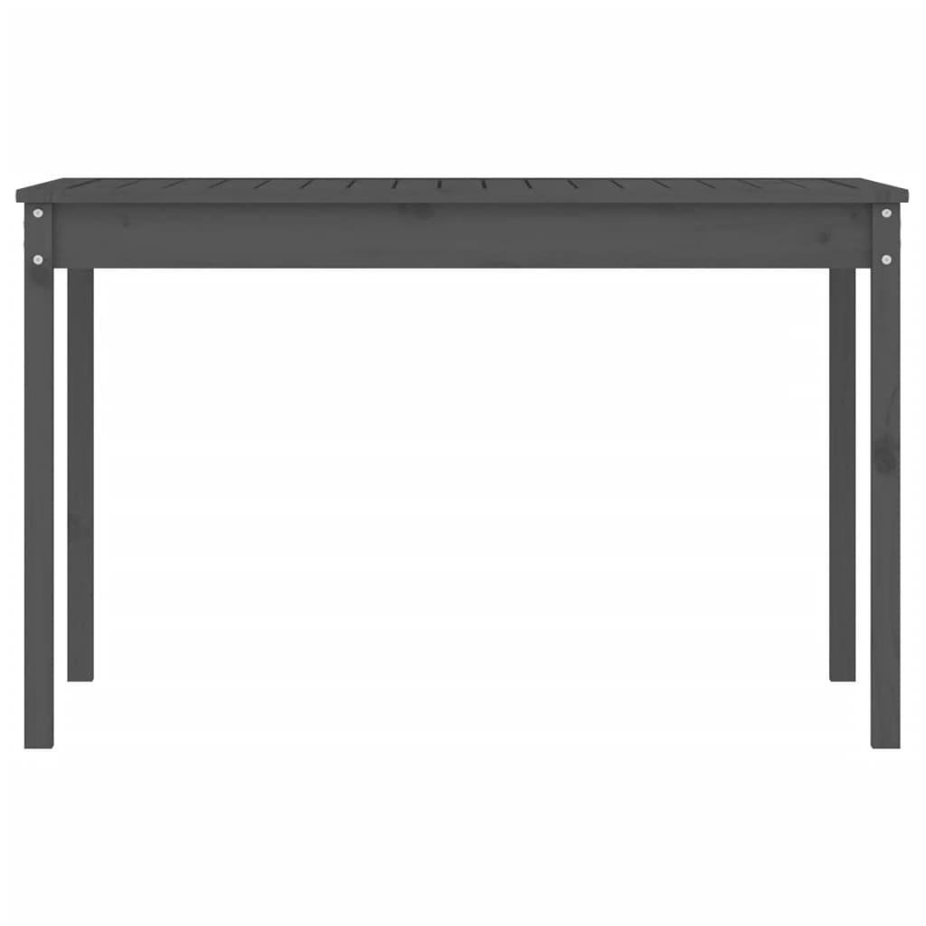 Mesa de jardín 121x82,5x76 cm madera maciza de pino gris