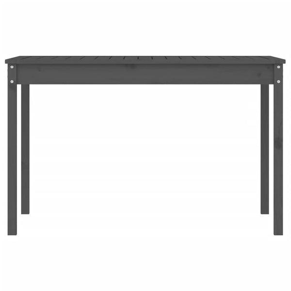 Mesa de jardín 121x82,5x76 cm madera maciza de pino gris