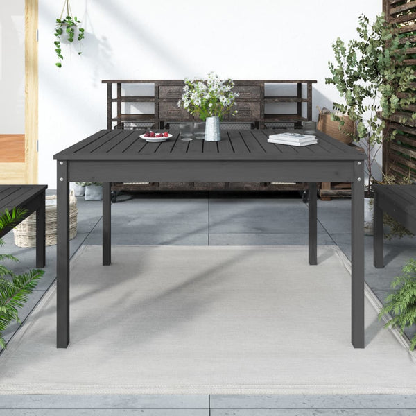 Mesa de jardín 121x82,5x76 cm madera maciza de pino gris