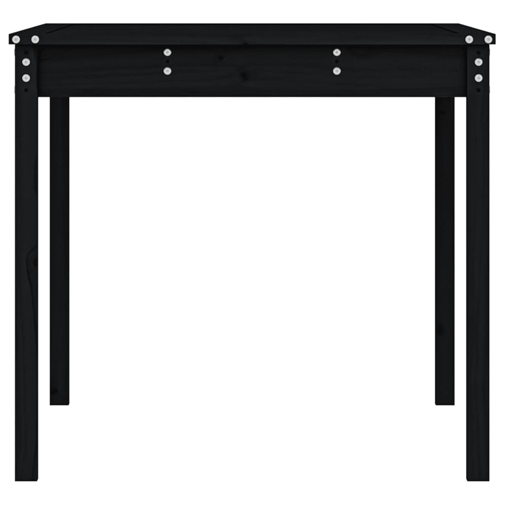 Garden table 121x82.5x76 cm solid pine wood black