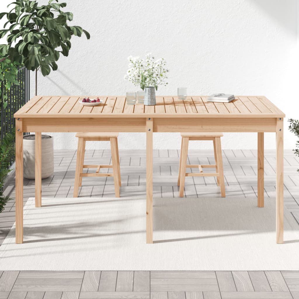 Mesa de jardín 159,5x82,5x76 cm madera maciza de pino