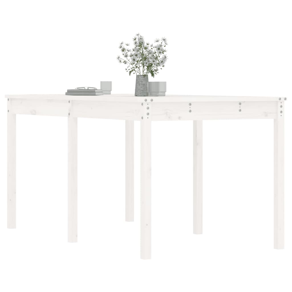 Garden table 159.5x82.5x76 cm solid pine wood white