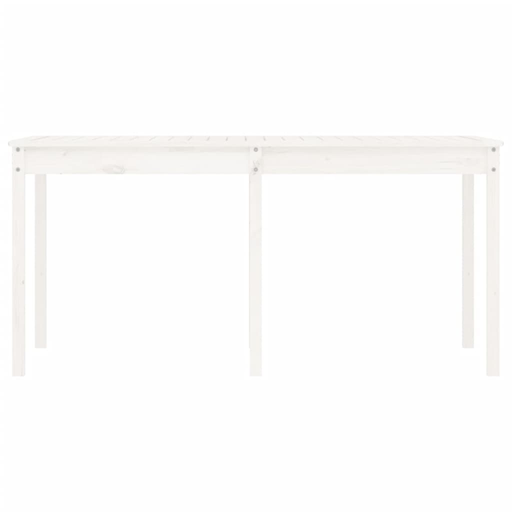 Garden table 159.5x82.5x76 cm solid pine wood white