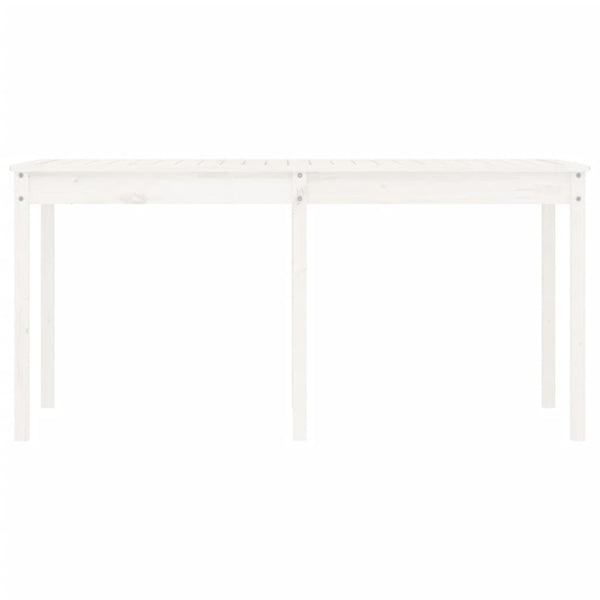 Mesa de jardín 159,5x82,5x76 cm madera maciza de pino blanco