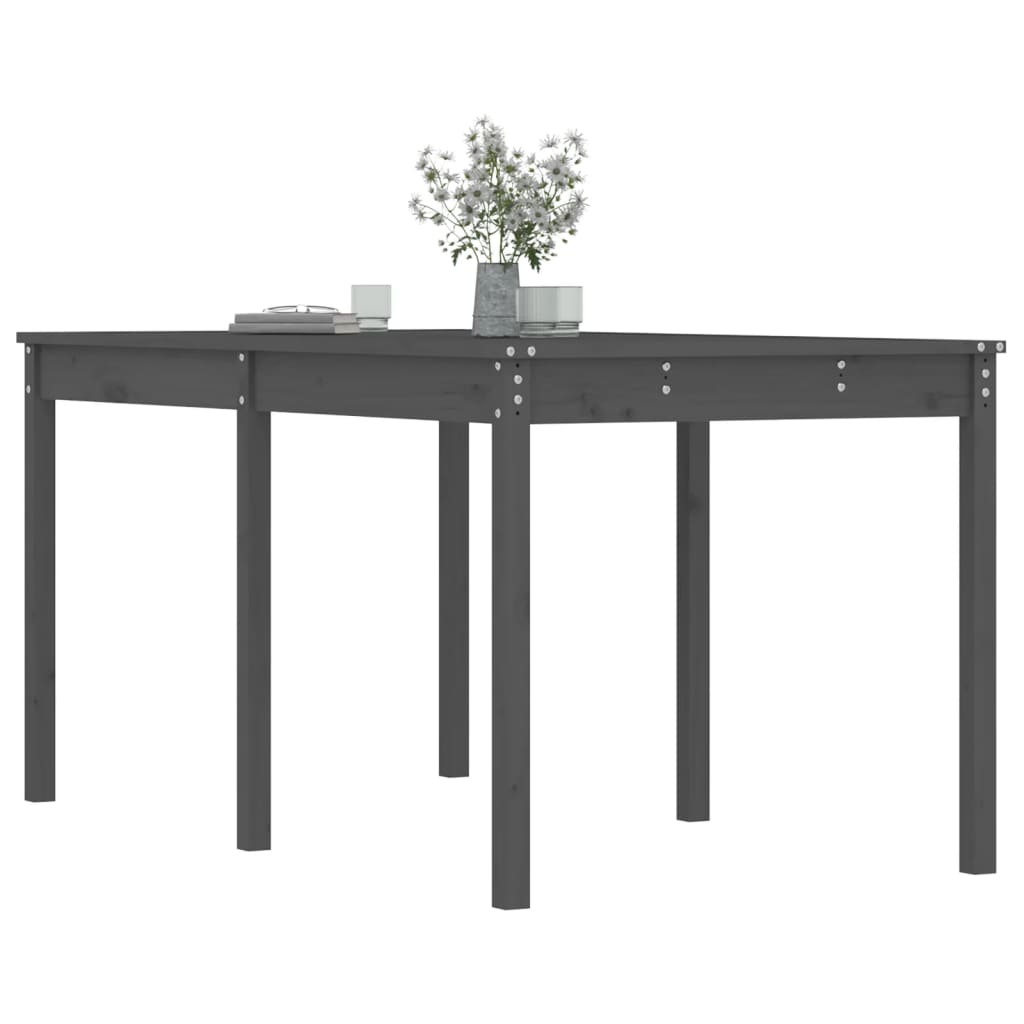 Garden table 159.5x82.5x76cm solid pine wood gray