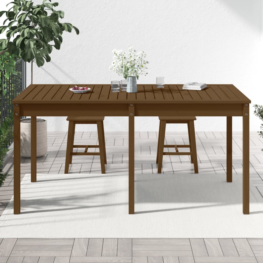 Garden table 159.5x82.5x76 cm solid pine honey brown