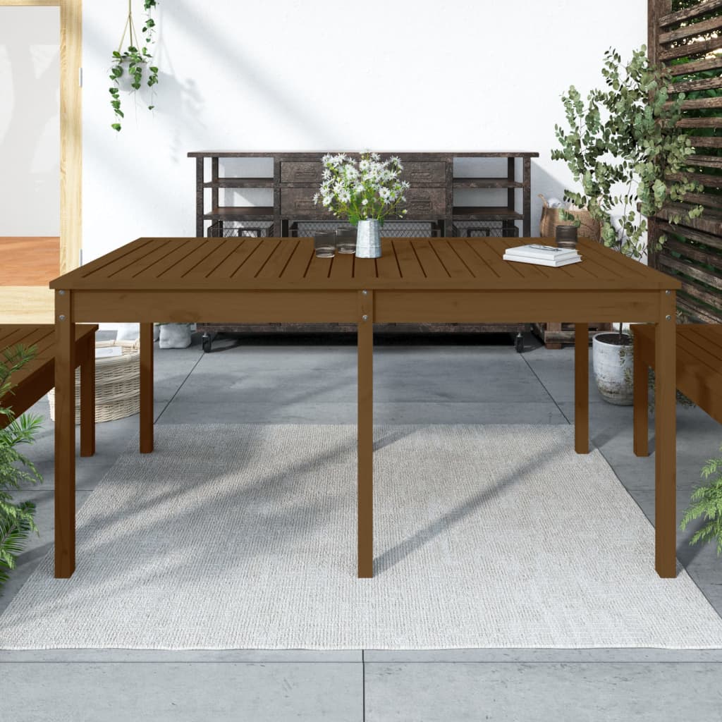 Garden table 159.5x82.5x76 cm solid pine honey brown