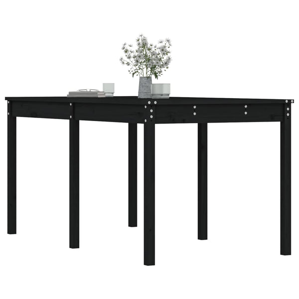 Garden table 159.5x82.5x76 cm solid pine wood black