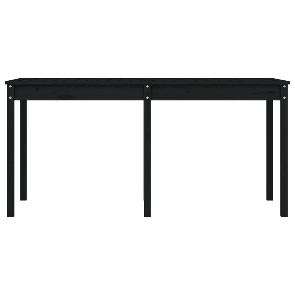 Garden table 159.5x82.5x76 cm solid pine wood black