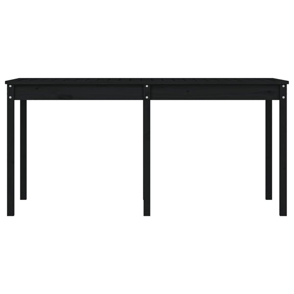 Mesa de jardim 159,5x82,5x76 cm madeira de pinho maciça preto