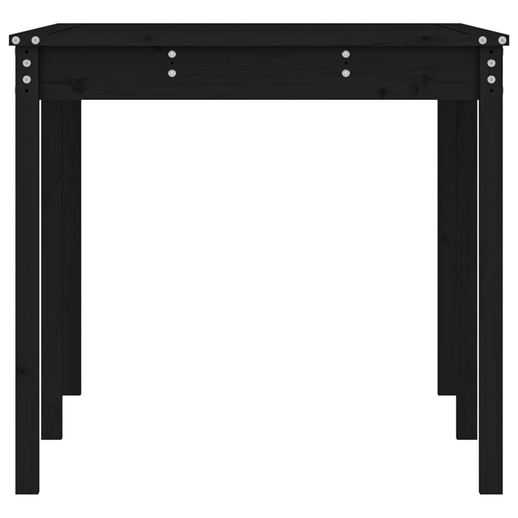 Garden table 159.5x82.5x76 cm solid pine wood black