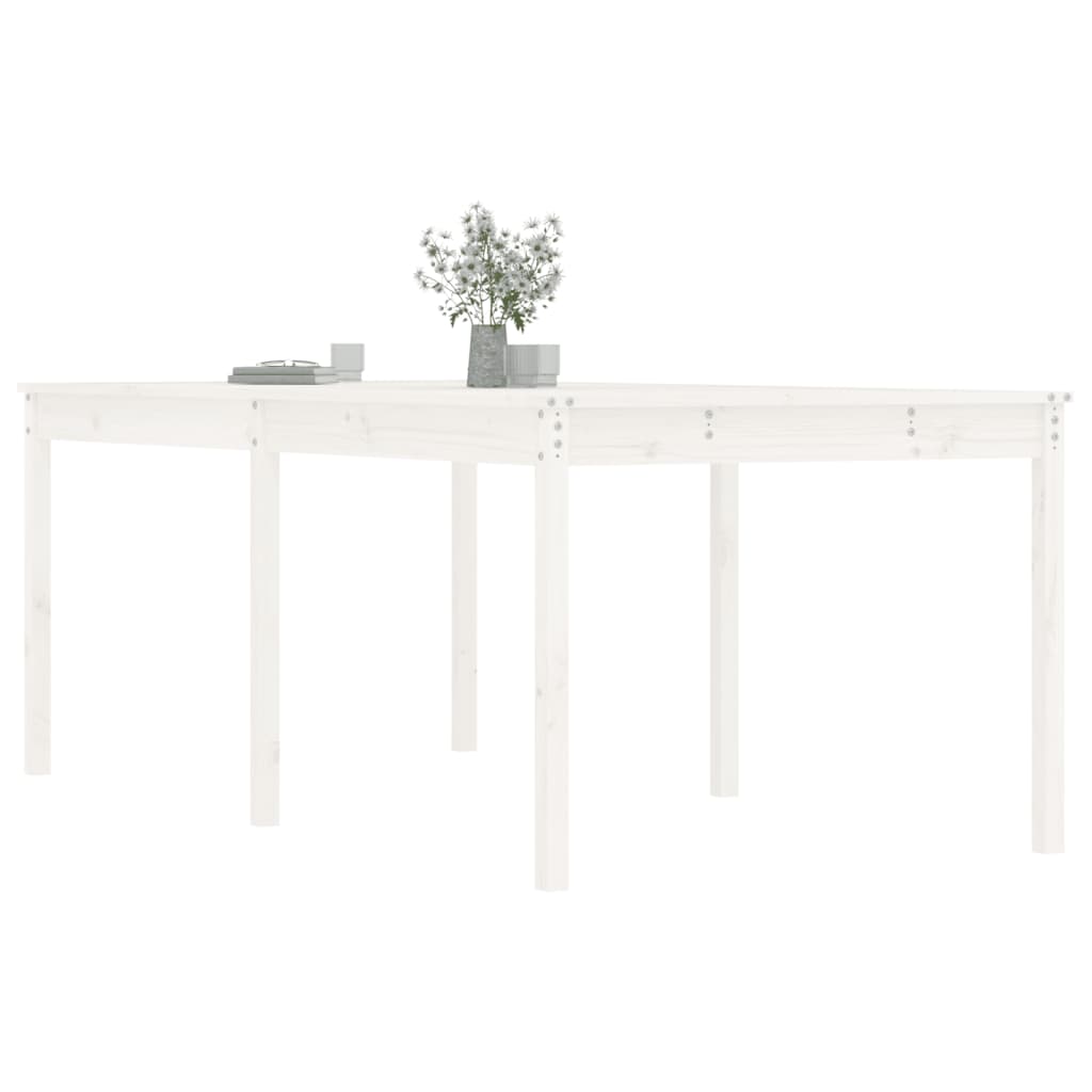 Mesa de jardín 203,5x100x76 cm madera maciza de pino blanco