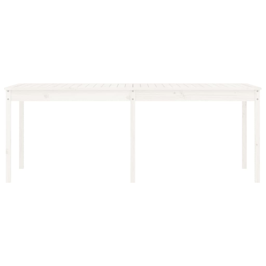 Garden table 203.5x100x76 cm solid pine wood white