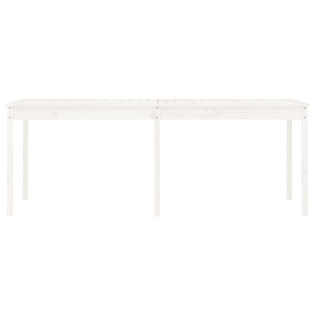 Mesa de jardín 203,5x100x76 cm madera maciza de pino blanco