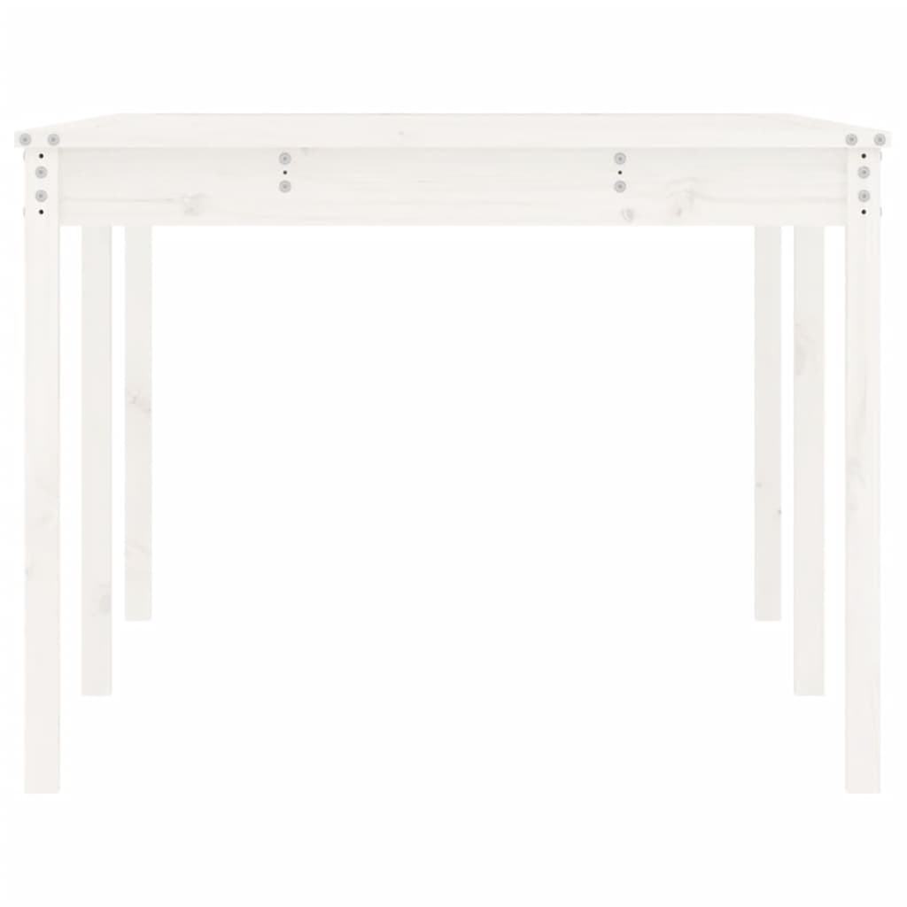 Garden table 203.5x100x76 cm solid pine wood white