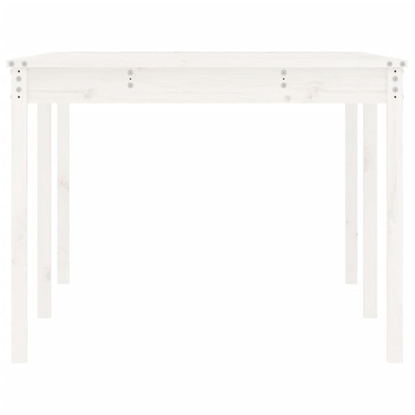 Garden table 203.5x100x76 cm solid pine wood white