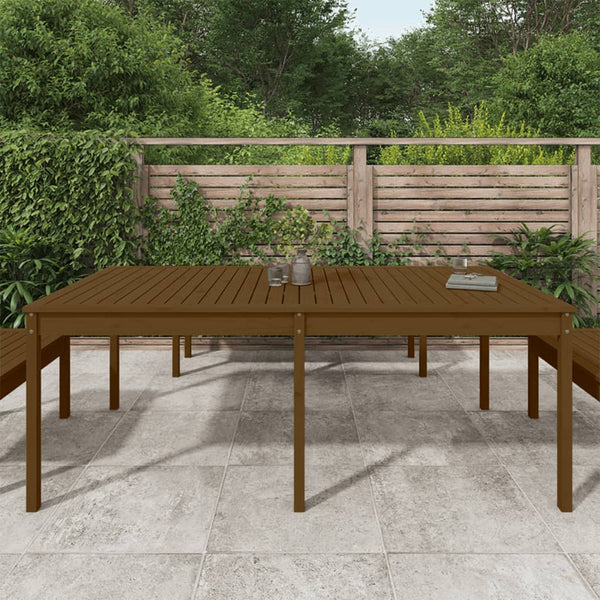 Garden table 203.5x100x76 cm solid pine honey brown