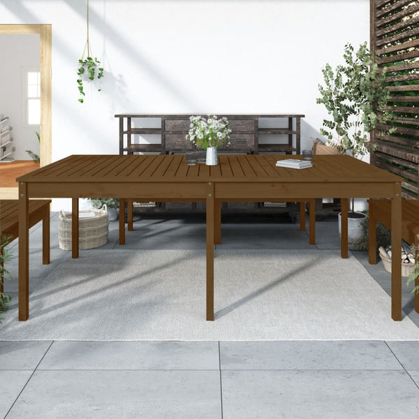 Garden table 203.5x100x76 cm solid pine honey brown