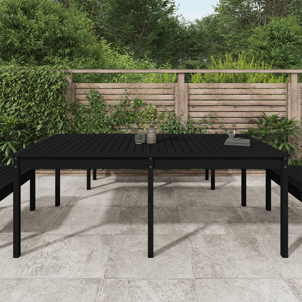 Mesa de jardín 203,5x100x76 cm madera maciza de pino negro