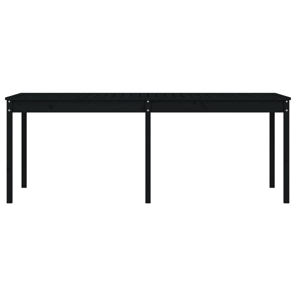 Garden table 203.5x100x76 cm solid pine wood black