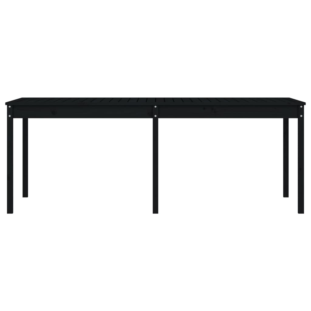 Mesa de jardín 203,5x100x76 cm madera maciza de pino negro