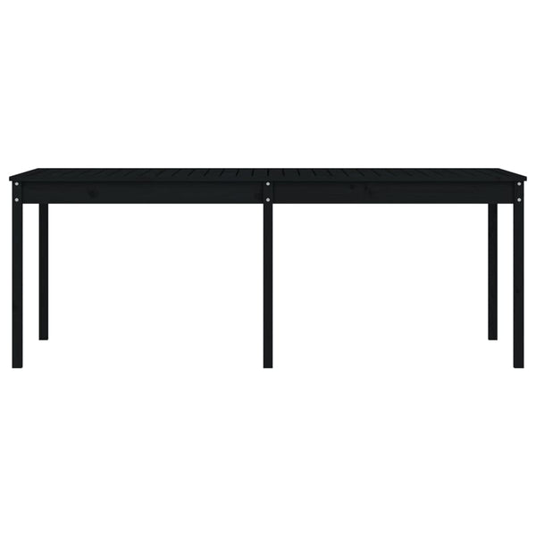 Garden table 203.5x100x76 cm solid pine wood black