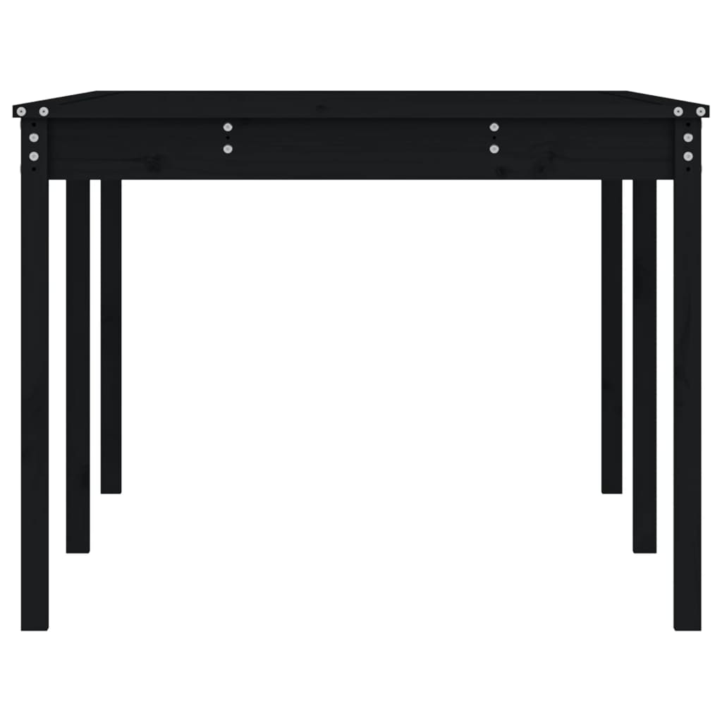 Garden table 203.5x100x76 cm solid pine wood black