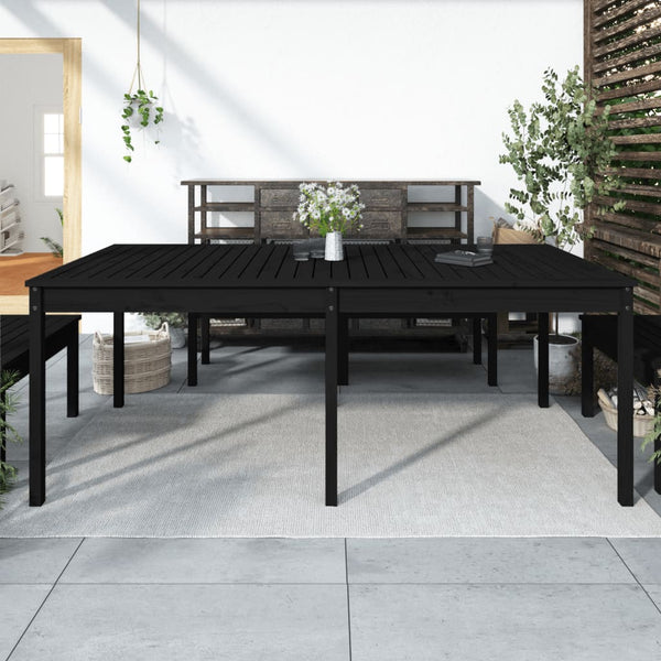 Mesa de jardín 203,5x100x76 cm madera maciza de pino negro