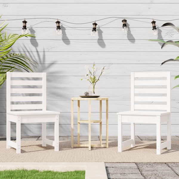 Garden chairs 2 pcs 40.5x48x91.5 cm solid pine white