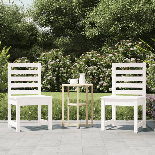 Cadeiras de jardim 2 pcs 50x48x91,5 cm pinho maciço branco