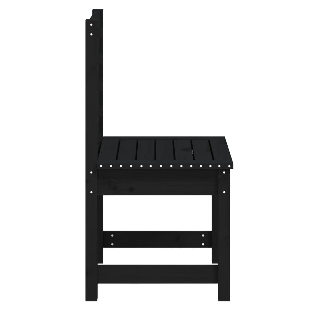 Cadeiras de jardim 2 pcs 50x48x91,5 cm pinho maciço preto