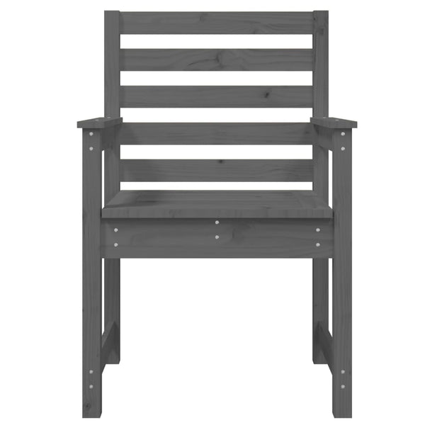 Garden Chairs 2 pcs 60x48x91 cm Gray Solid Pine