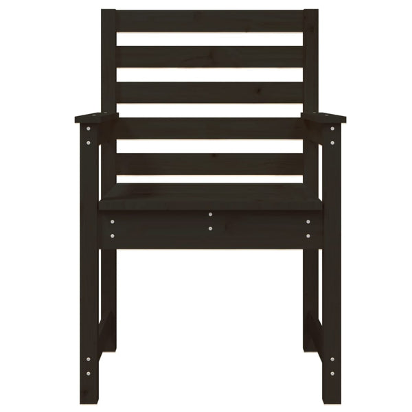 Garden Chairs 2 pcs 60x48x91 cm Black Solid Pine